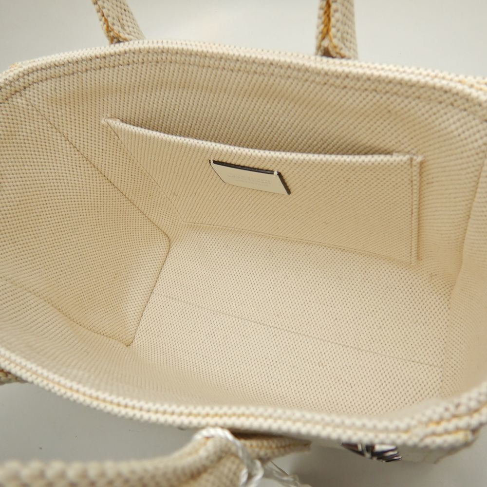 JIMMY CHOO Pegasi S CXH211 Handbag Star Studded Canvas x Leather NATURAL 251552 - Picture 7 of 10